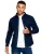 Enzo | herenovershirt met textuur – Marineblauw