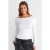 Slim Fit Geribbelde Bootneck Blouse
