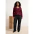 Trendyol Curve Dames Bordeaux Effen Lang Regular fit Grote maten Blouses
