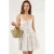 Bloemen U Hals Mini Jurk met Strik Detail
