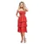 Midi jurk met ruches van chiffon dames Goddiva