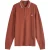 Fred Perry Zwarte Polo Met Dubbele Kraag En Lange Mouwen In Whiskybruine Kleur