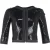 Chanel Gevoerd Sequined Cropped Blazer in Zwarte Polyester