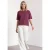Street One Dames Shirt met ronde hals en structuur in Roze