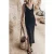 Mikuta The Black Thin Long Knit Dress Black