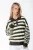 Colourful Rebel Linsey Striped Fluffy Knitted Sweater Wk118557 Sweater 097 Brown / Yellow