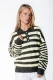 Colourful Rebel Linsey Striped Fluffy Knitted Sweater Wk118557 Sweater 097 Brown / Yellow