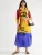 MSN Collection Blousejurk  geel / violetblauw / rood / zwart