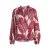 Ruby blouse met bladprint bordeauxrood