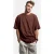 TRENDYOL MAN Jongens Bruin Geborduurd Kort Oversized T-shirts