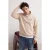 TRENDYOL MAN Heren Beige Geborduurd Lang Oversized Sweatshirts