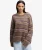 Slouchy Gestreepte Gebreide Trui Relaxed Pasvorm Brown