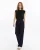 Dames Dubbel Crêpe Grassteek Detailed Met zakken Palazzo-broek Marineblauw