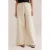 WE Fashion wide leg high waist broek met linnen beige