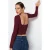 TRENDYOLMİLLA Dames Bordeaux Effen Lang Getailleerd Blouses