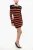 Tweekleurige gestreepte mini-jurk met decoratieve knopen in zwart en rood