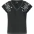 Vero Moda Damesblouse met V-hals, korte mouwen en borduursel (Zwart)