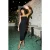 TRENDYOLMİLLA Dames Zwart Effen Midi Mouwloos Stijlvol/Avond Bodycon Jurken