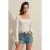 Aansluitende Textuur Blouse met Vierkante Kraag en Rimpeldetails