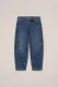 Blue Ridge – Meisjes barrel jeans met studs – Mid waist – Donkerblauw – Katoen –