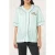 FILA Fiesole Boxy Pinstriped Satin Baseball Shirt Soothing Sea /