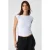 Geribde blouse met boothals