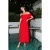 TRENDYOLMİLLA Dames Rood Effen Midi Mouwloos Stijlvol/Avond Skater Jurken