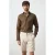 Mango Man slim casual overhemd met linnen bruin