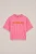WE Fashion – Meisjes oversized T-shirt met print – Regular fit – Felroze – Katoen –
