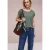 Street One Dames Shirt met overhangende schouders in linnenlook in Groen