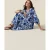 Oltre Patterned Cotton Midi Shirtdress Blue