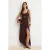 TRENDYOLMİLLA Dames Bruin Effen Maxi Asymmetrisch Rokken