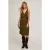 Motivi Short Satin Dress With Crossover Neckline Military Green