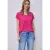 Street One Dames Shirt met overhangende schouders in linnenlook in Pink