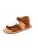 BISGAARD Sandalen ‘Oya’  cognac / lichtgeel / wit