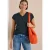 Cecil Dames Shirt met korte mouwen en V-hals in effen kleur in Blauw