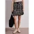 Knielange rok met elastische tailleband en print
