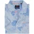 Overhemd New Zealand blauw korte mouw bladeren geprint