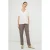 Crème V Hals Top met Metallic Motief