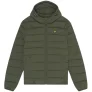 Olijfgroen pufferjack met capuchon van Lyle & Scott met logo en logo