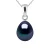 Hanger Zoetwater Pearl 8-9mm Black Pear 18K White Gold Geleverd met ketting