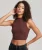 Superdry & Co Kort Tanktopje met Hoge Hals Bruin