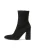 Classic black boots on a post