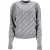 Balenciaga trui met logo over de hele trui in grijze wol