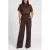 Fifth House wide leg broek – donkerbruin