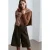 Hooggewaisted Gewatteerde Wijde Shorts