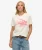 T-shirt met Vervaagd Vintage Logo White