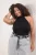 Trendyol Curve Dames Zwart Effen Mouwloos Getailleerd Grote maten Blouses