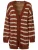 Influencer Gebreid vest  beige / rood