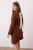 Trendyol Curve Dames Bruin Effen Kort / Mini Lang Casual A-lijn Grote maten Jurk